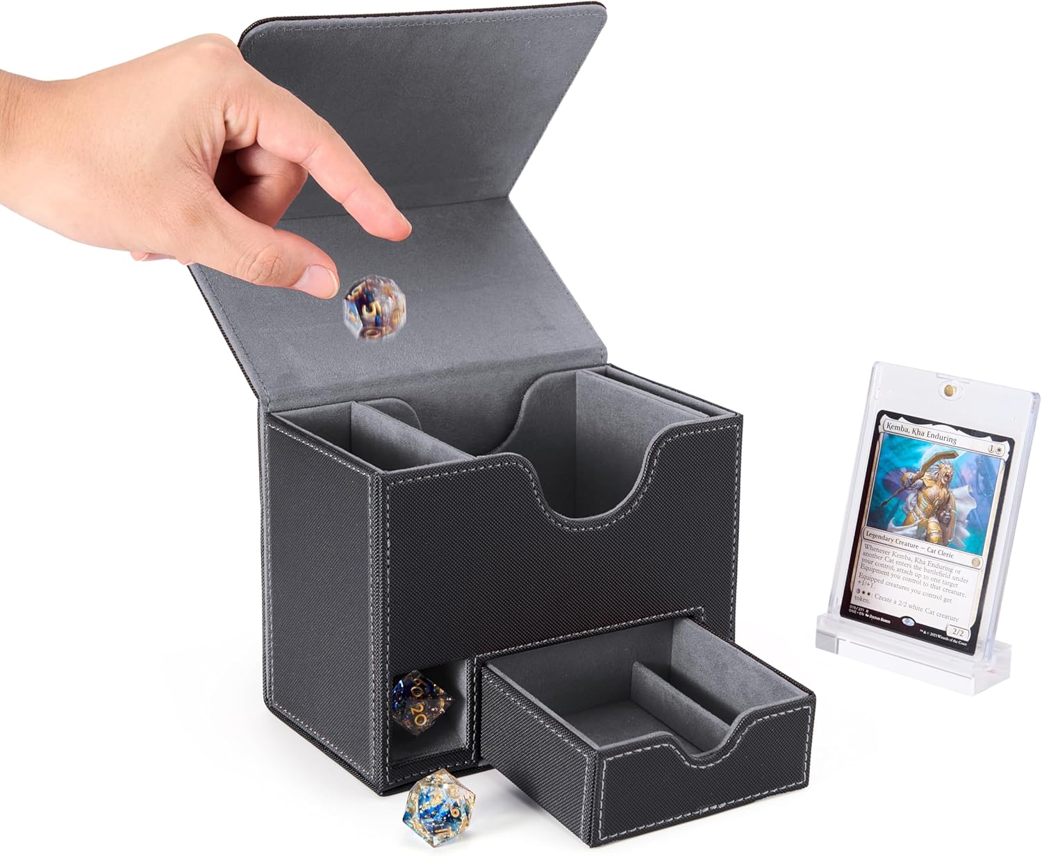 Standing Deck box w/ Dice Tray + Compartments