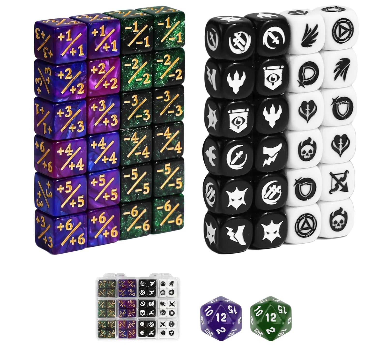 50pcs Assorted +1 , D20 and Keyword Dice