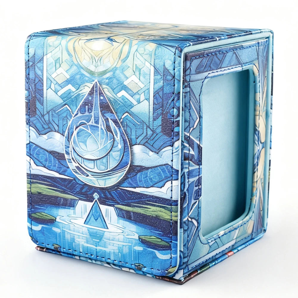 Blue Stained Glass Deck Box w/ Display