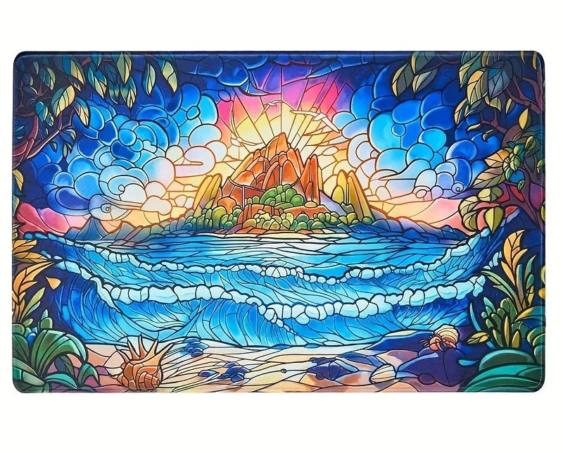 Stained Glass MTG Lands Playmats