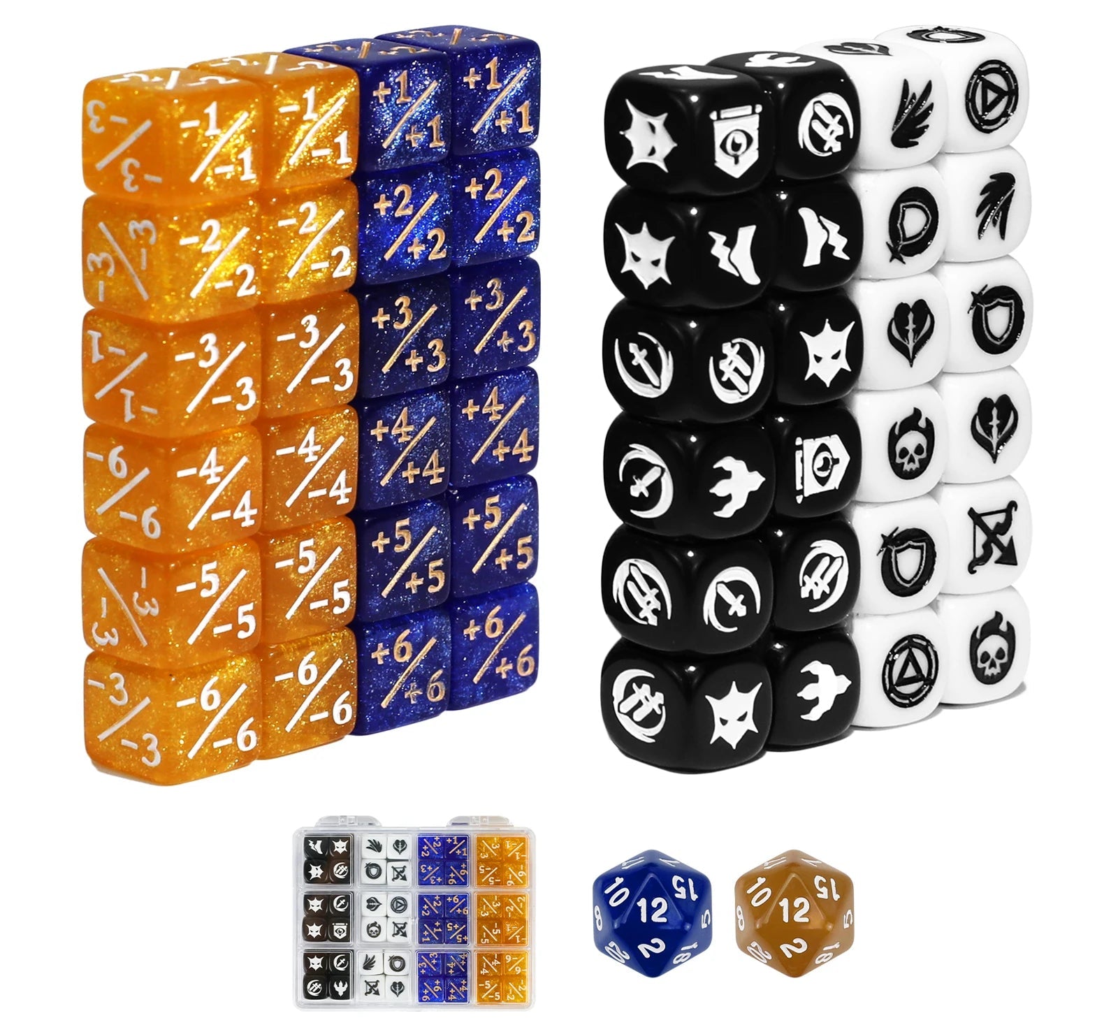 50pcs Assorted +1 , D20 and Keyword Dice