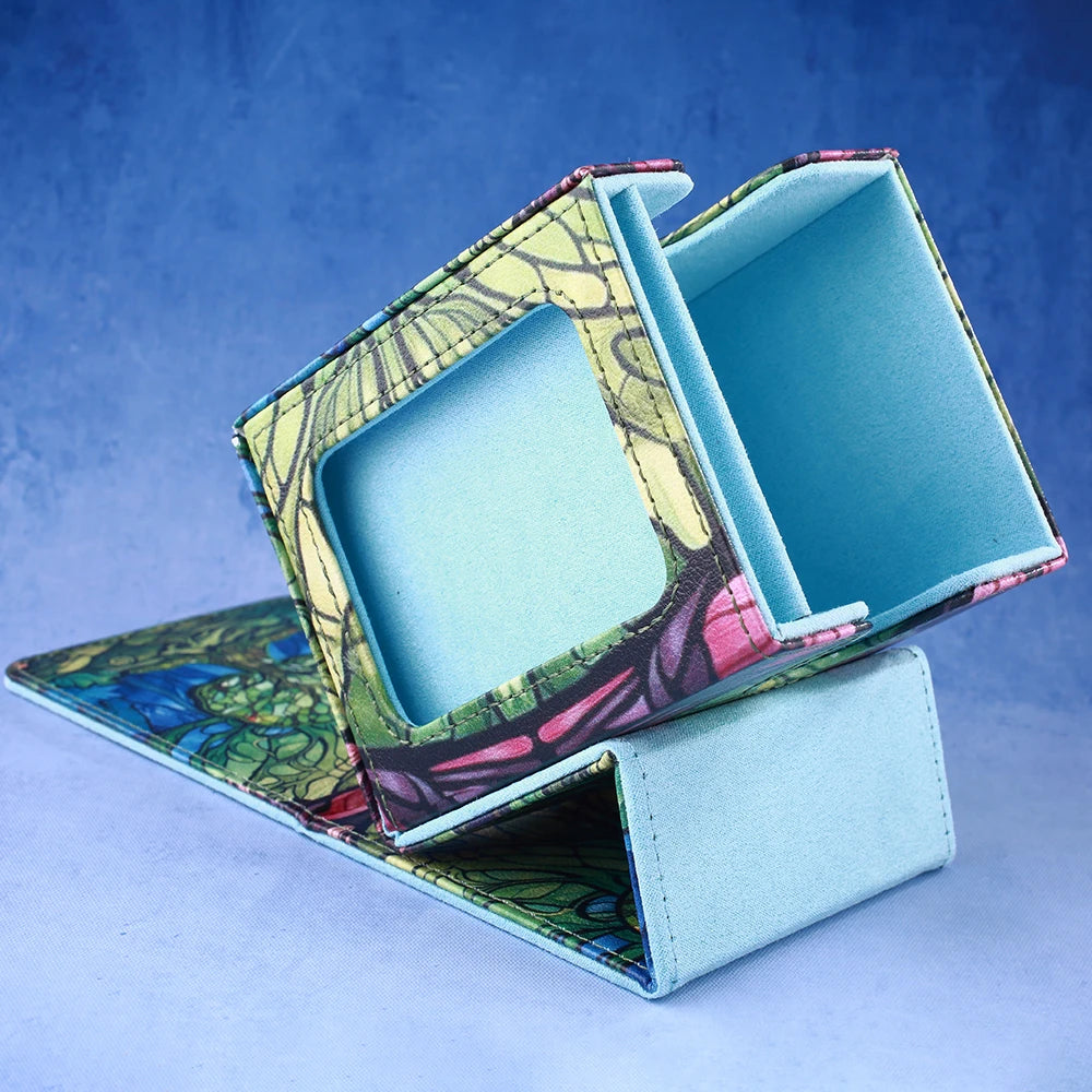 Green Stained Glass Deck Box w/ Display
