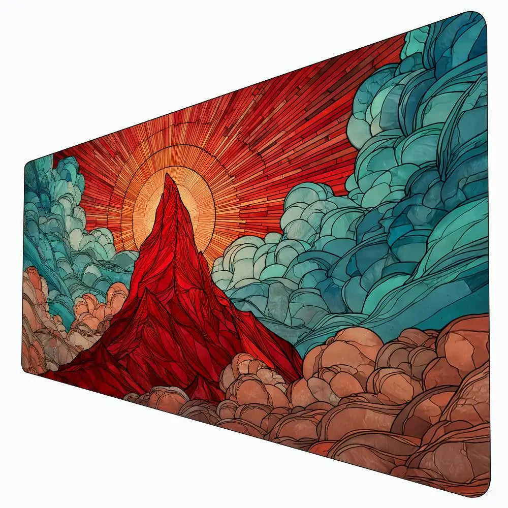Stained Glass Red Volcano Playmat