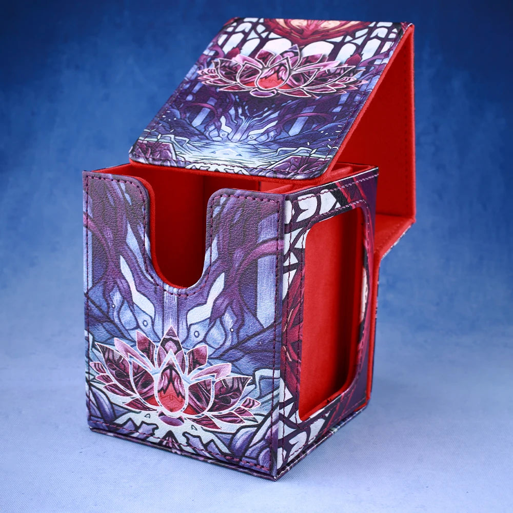 Stained Glass Lotus Deck Box w/ Display