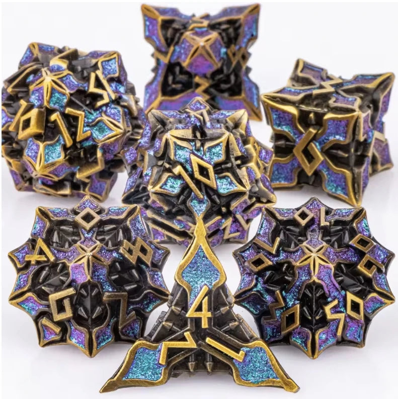 7pcs Unique Metal Dice