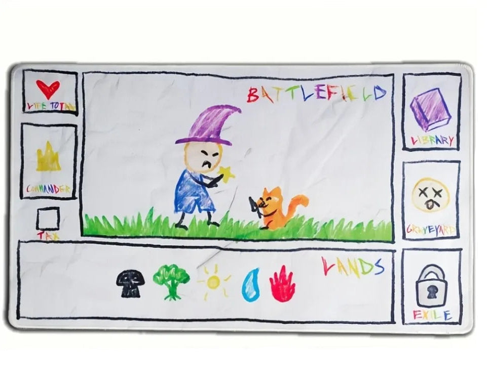 Funny Sketched MTG Playmat