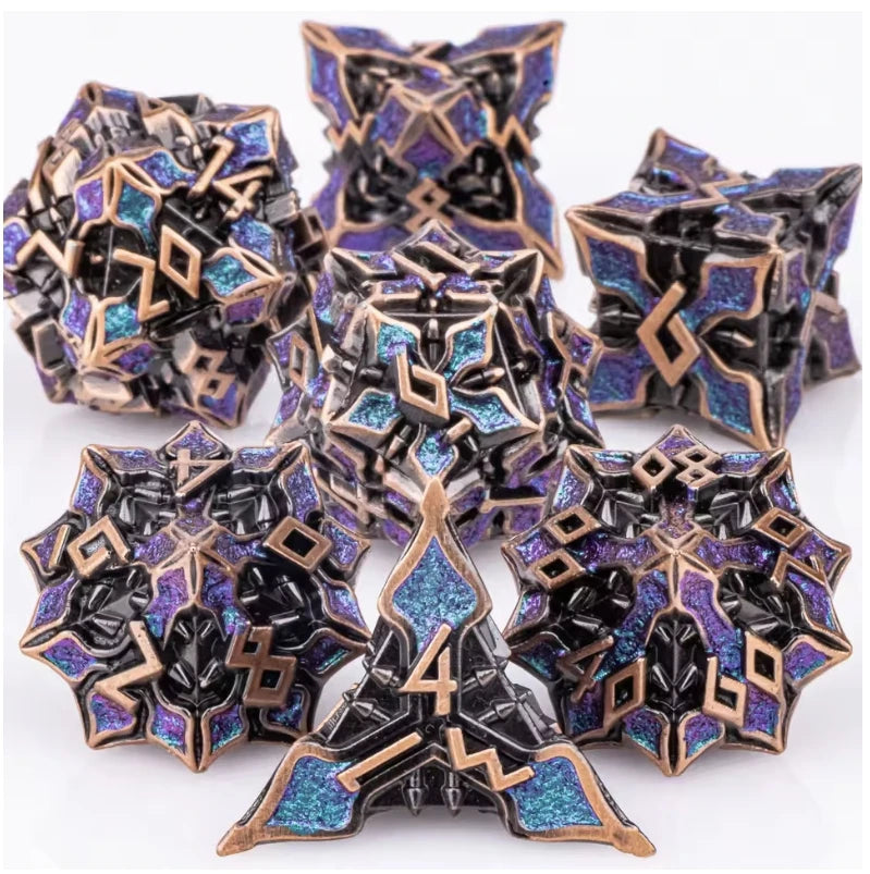 7pcs Unique Metal Dice
