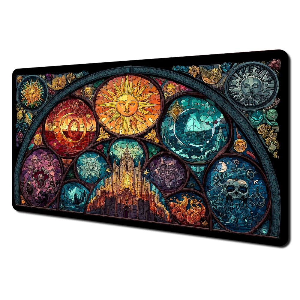 Stained Glass MTG Color Totem Playmat
