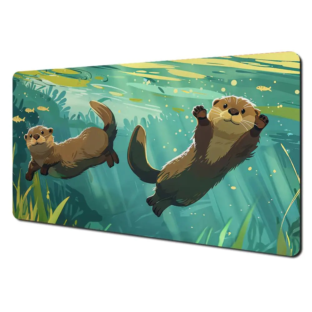 Cute Swimming Otters Playmat