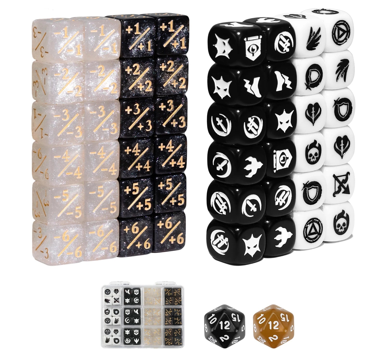 50pcs Assorted +1 , D20 and Keyword Dice