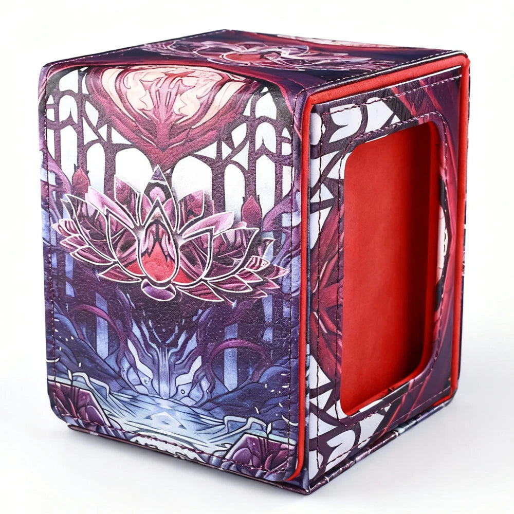 Stained Glass Lotus Deck Box w/ Display