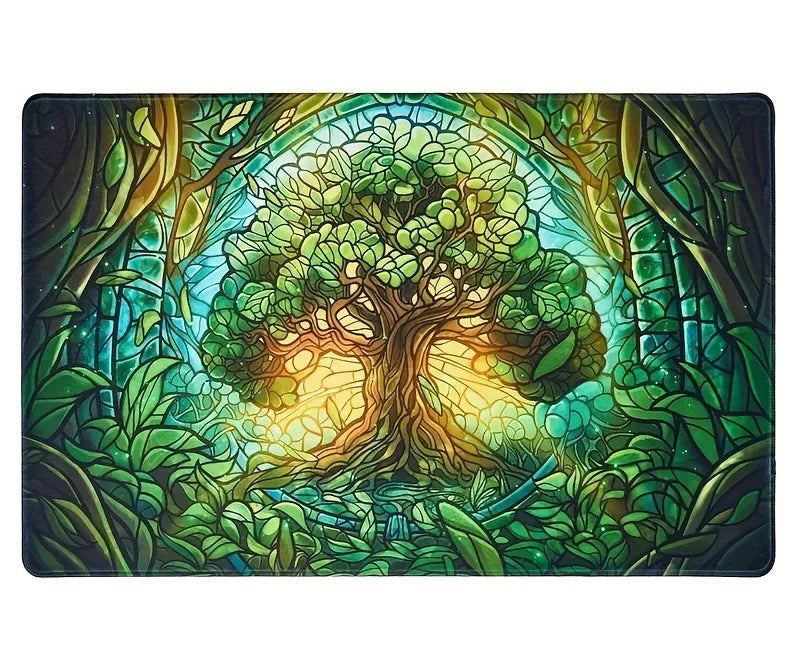 Stained Glass MTG Lands Playmats