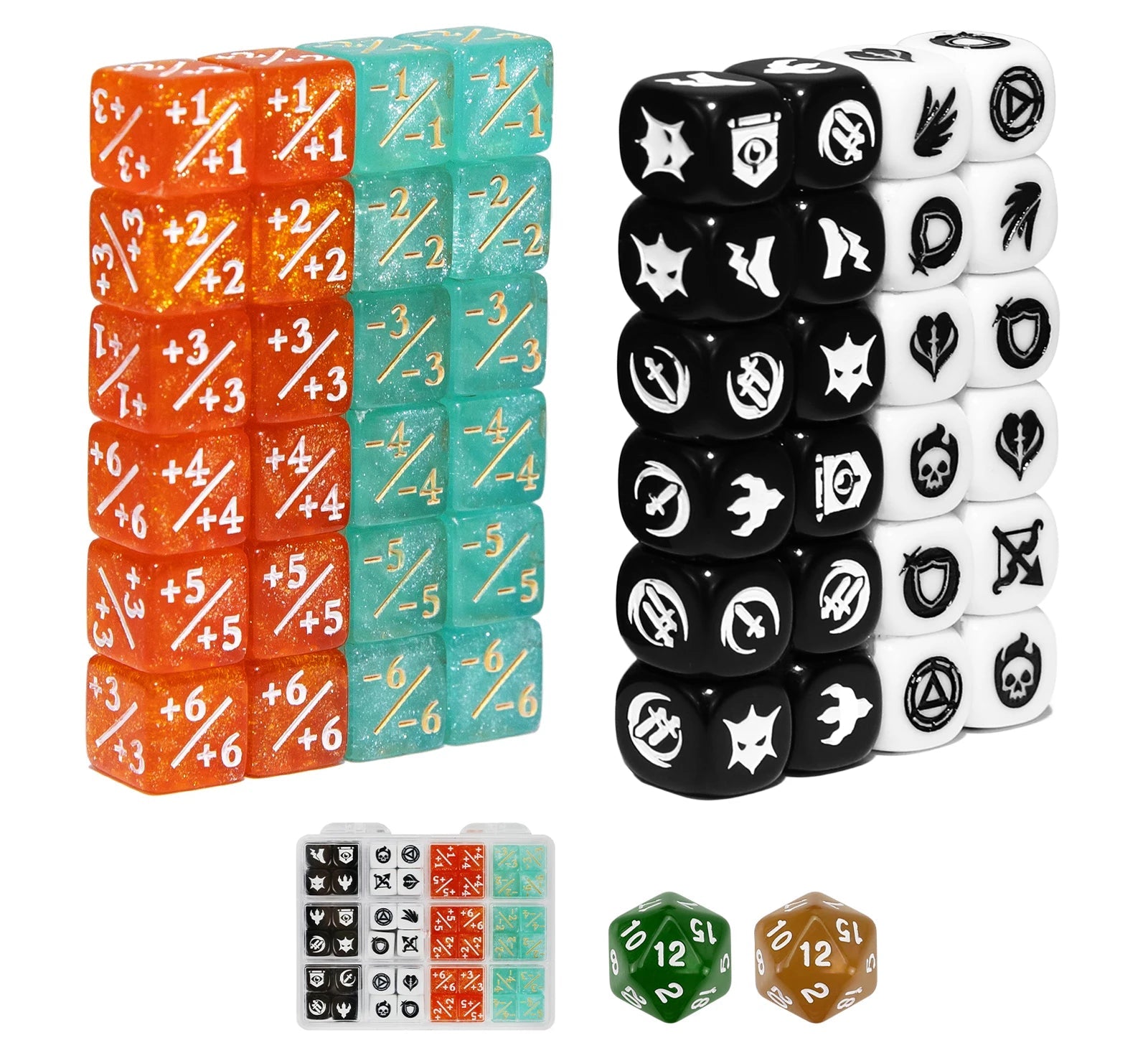 50pcs Assorted +1 , D20 and Keyword Dice