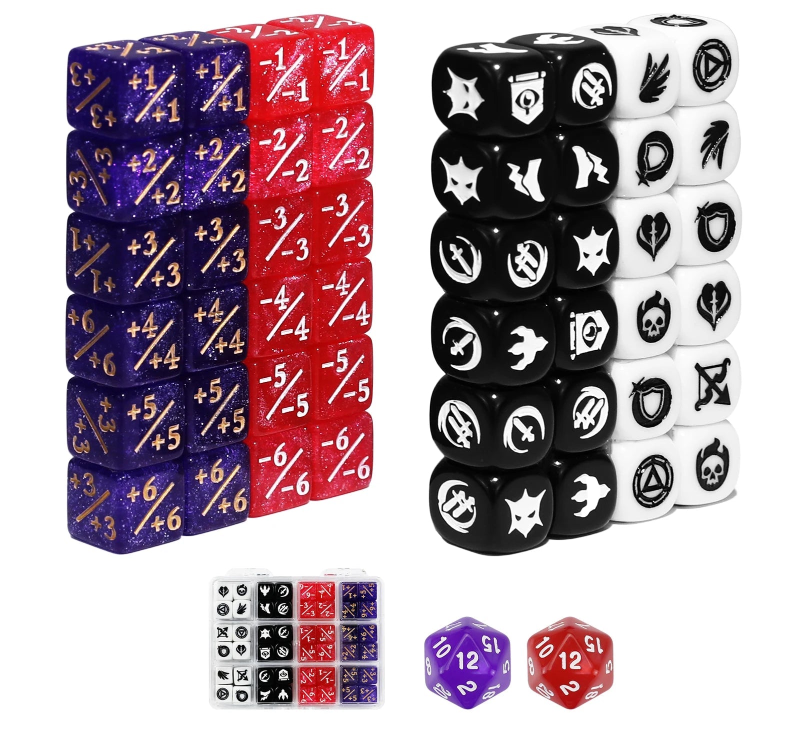 50pcs Assorted +1 , D20 and Keyword Dice