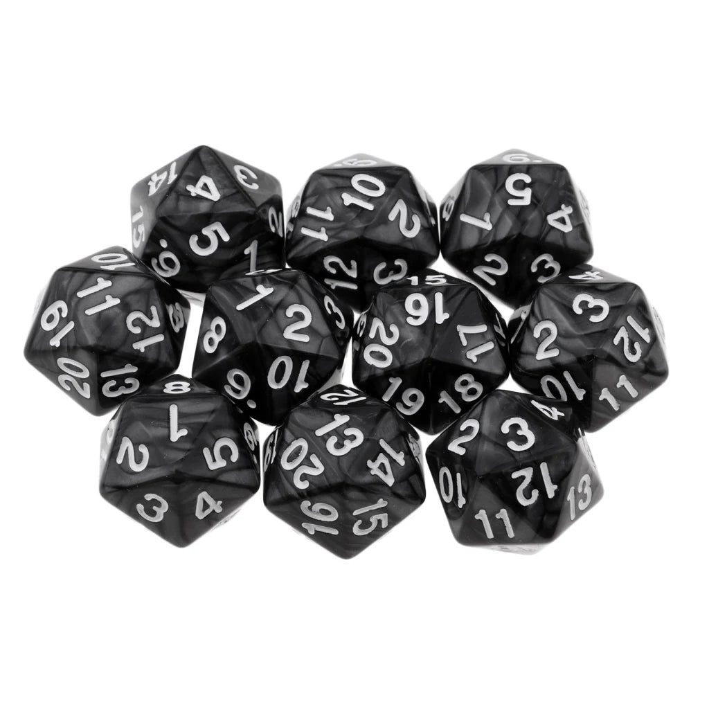 Marble D20 Dice 10pcs
