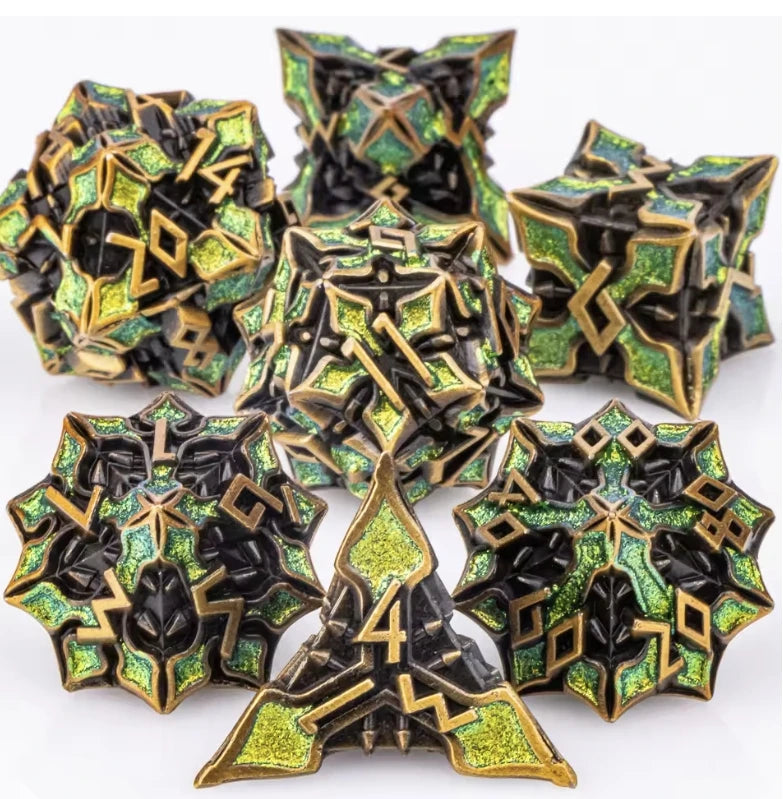 7pcs Unique Metal Dice