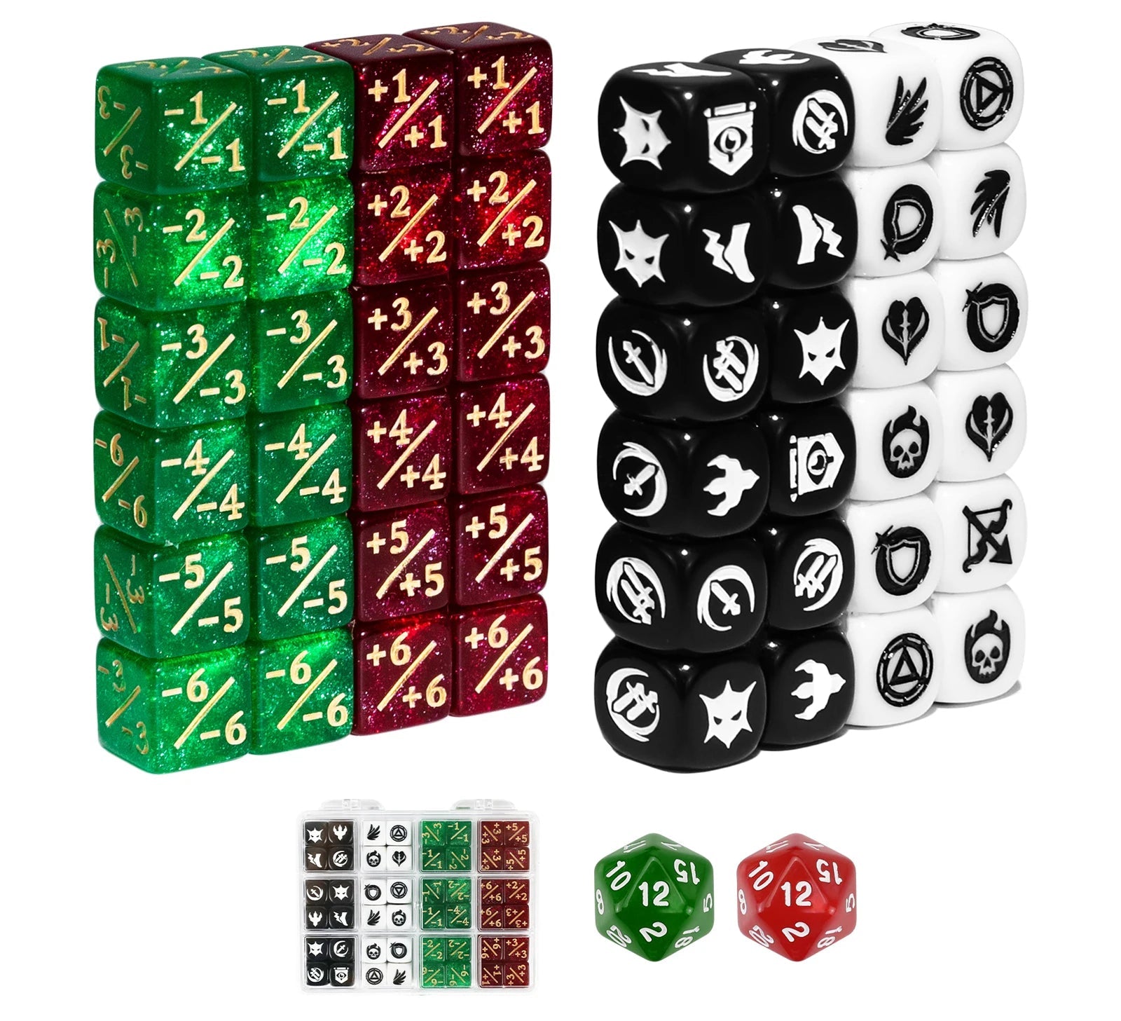 50pcs Assorted +1 , D20 and Keyword Dice