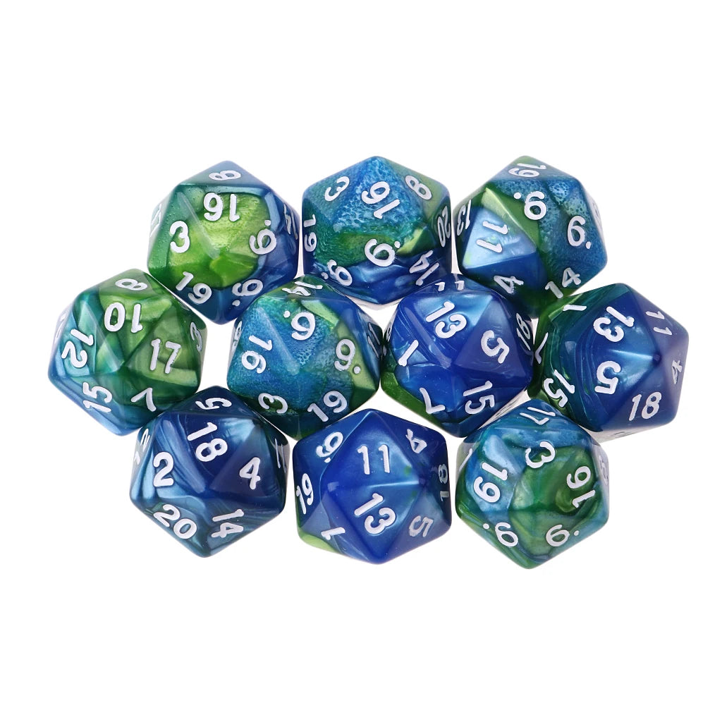 Marble D20 Dice 10pcs