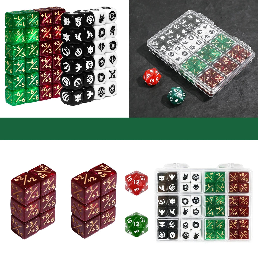 50pcs Assorted +1 , D20 and Keyword Dice