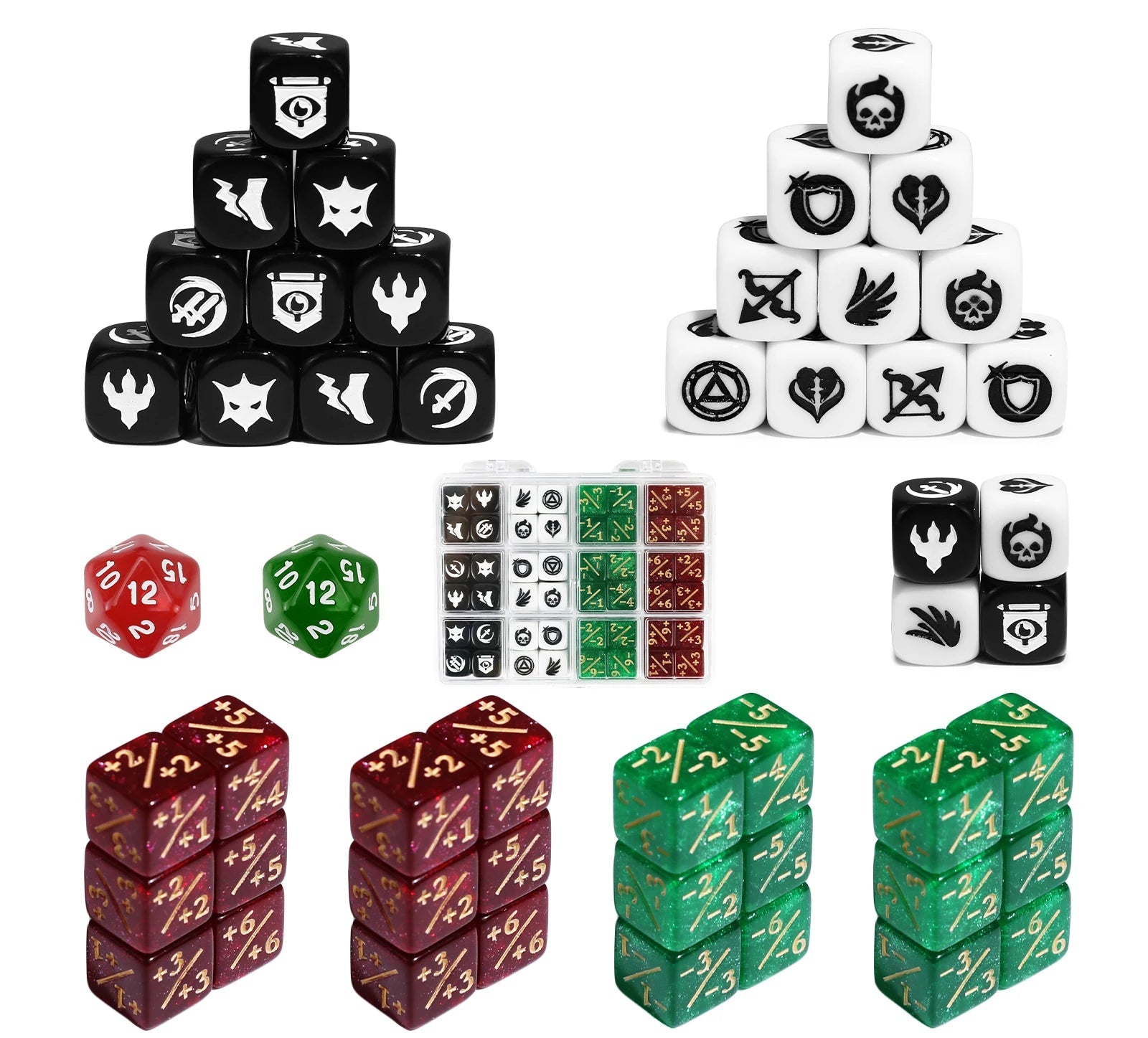 50pcs Assorted +1 , D20 and Keyword Dice
