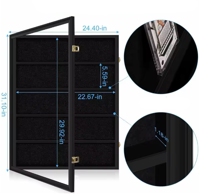 Card Display Frame Case w/ Hinged Door