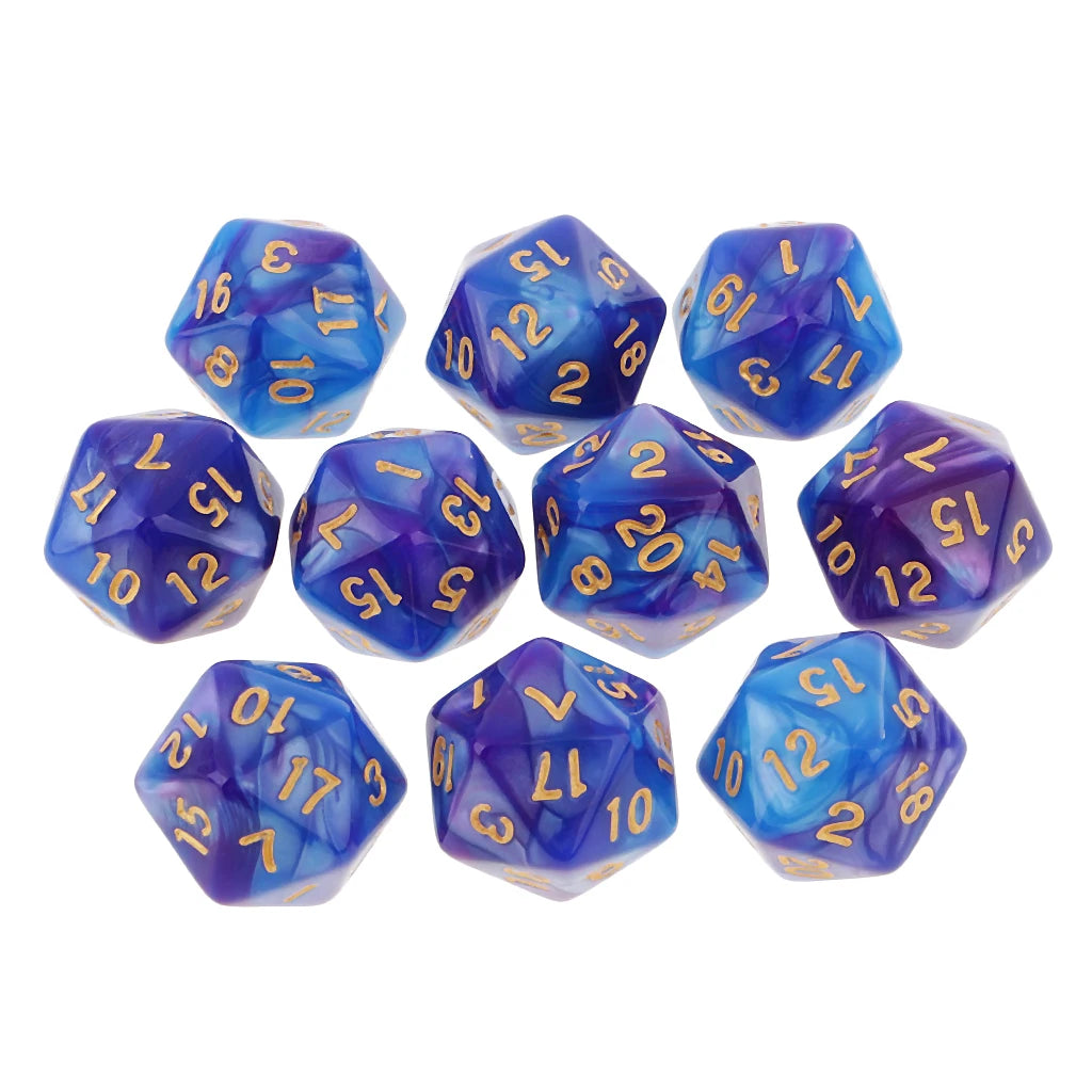 Marble D20 Dice 10pcs