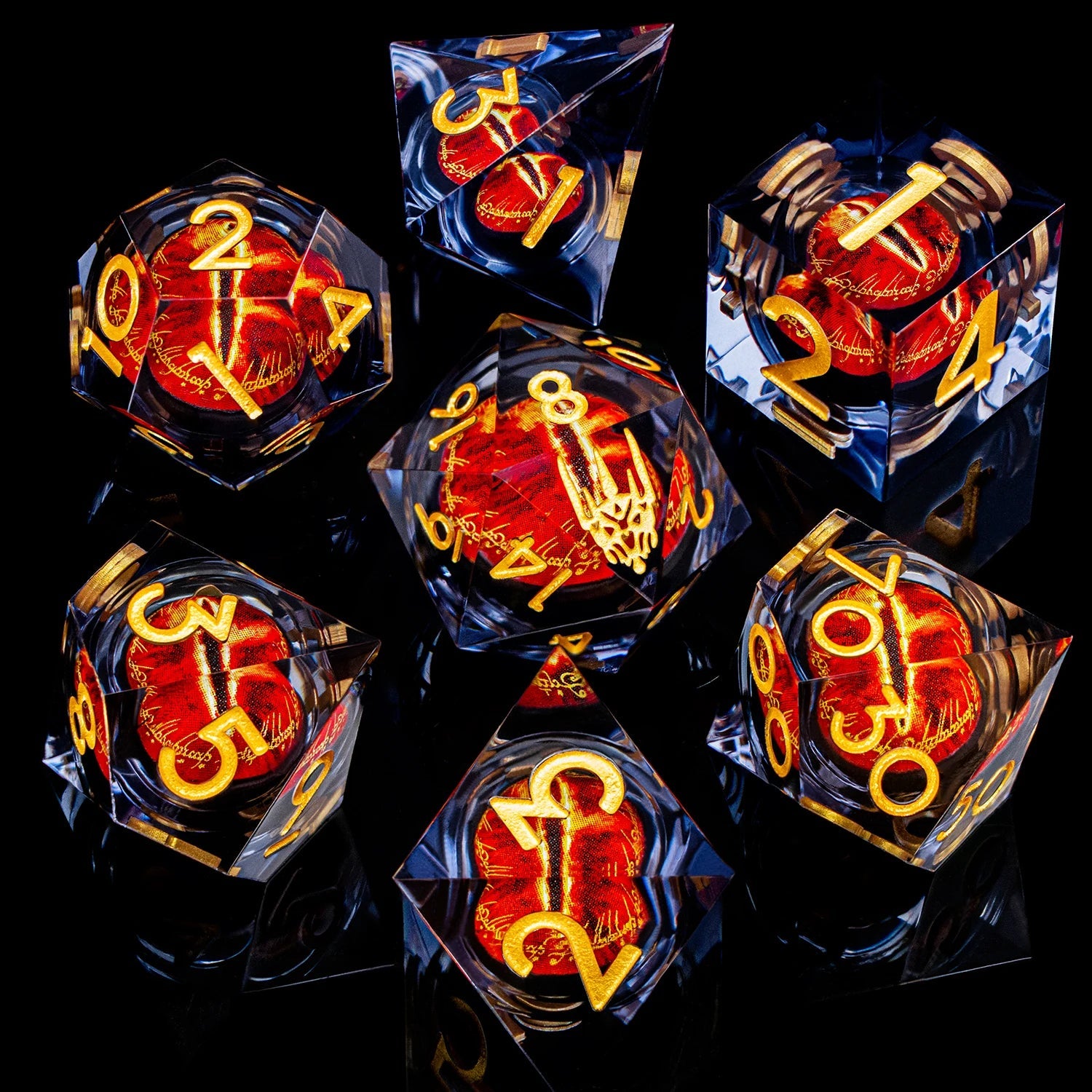 Eye of Sauron Themed Resin Dice Sets