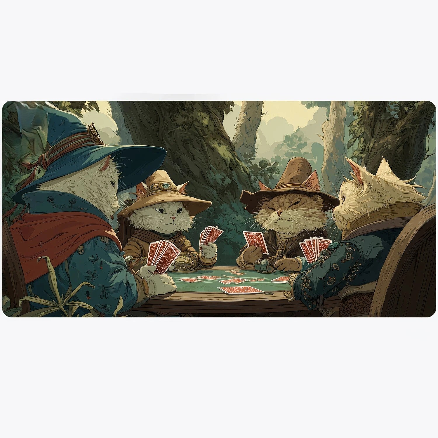 Cat Wizards Playing Cards Playmat