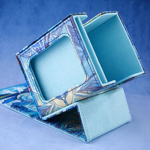 Blue Stained Glass Deck Box w/ Display
