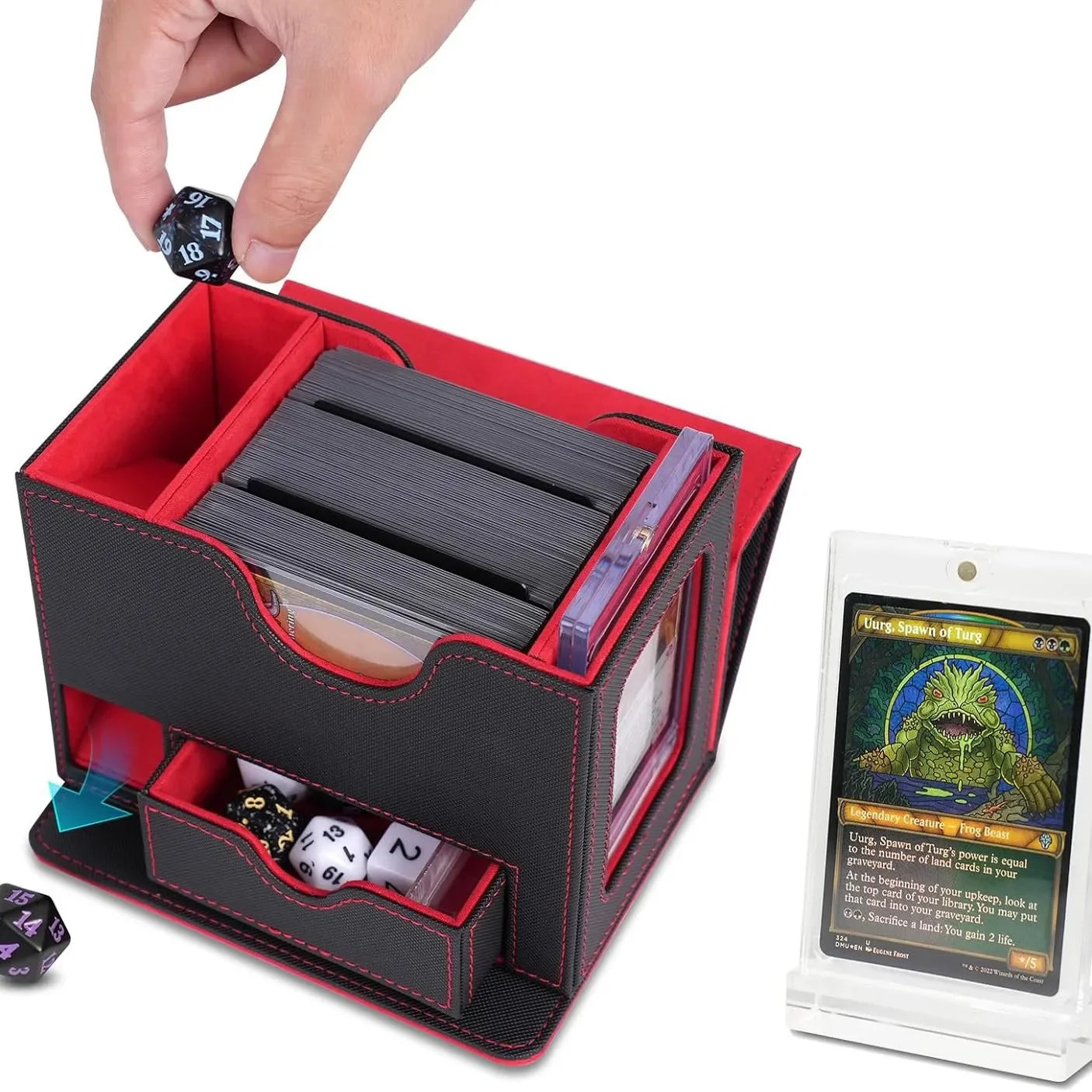 Standing Deck box w/ Dice Tray + Compartments