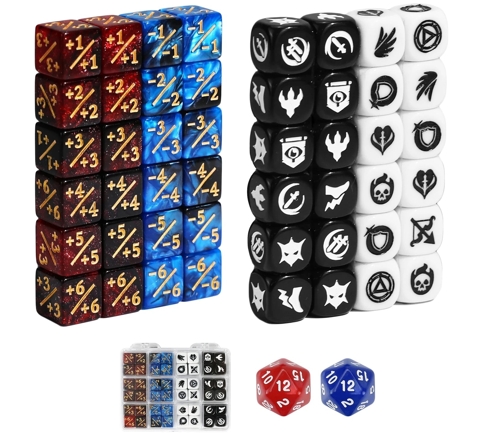 50pcs Assorted +1 , D20 and Keyword Dice