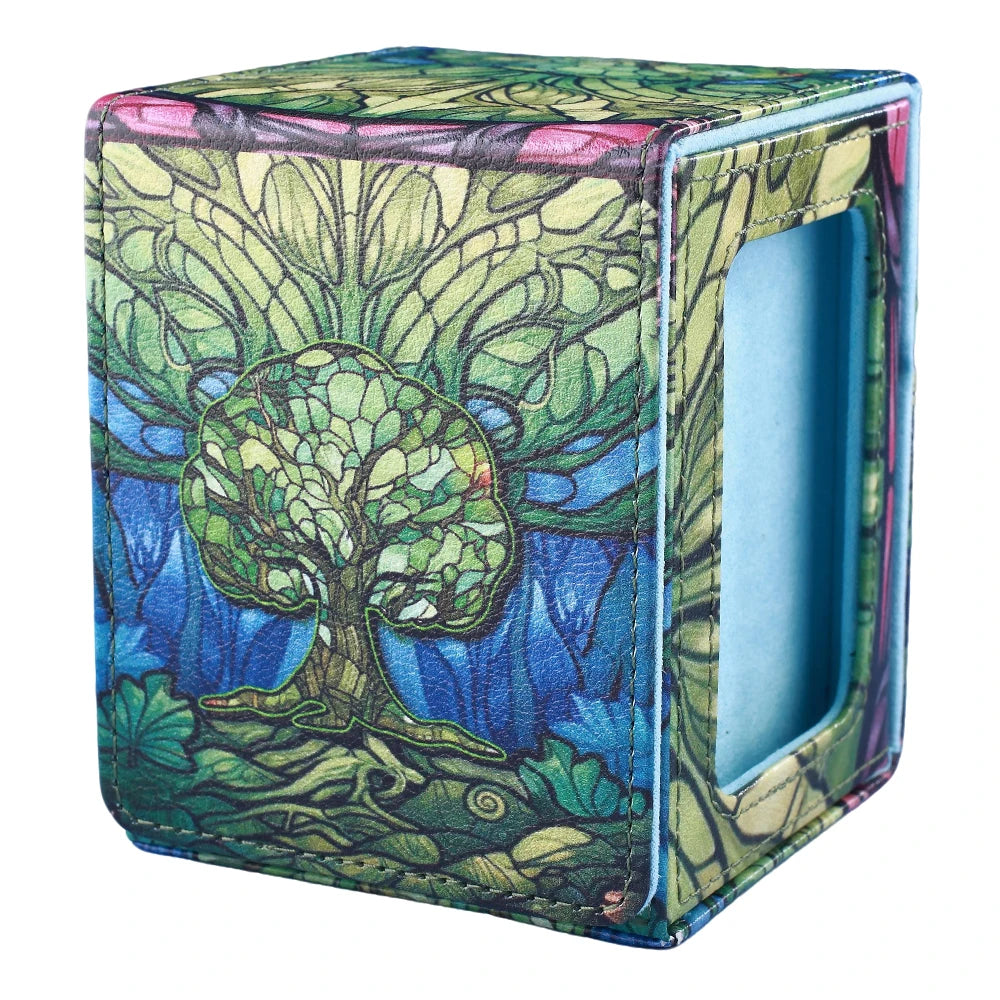 Green Stained Glass Deck Box w/ Display