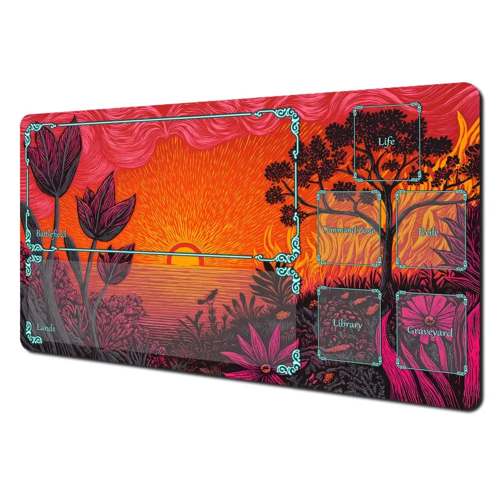 Mystical Flower Sunset Playmat